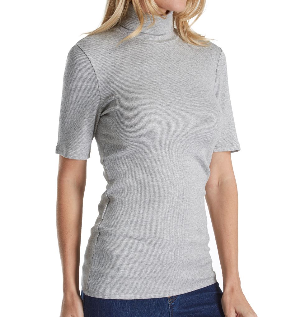 2X1 Viscose Short Sleeve Turtleneck Tee-acs