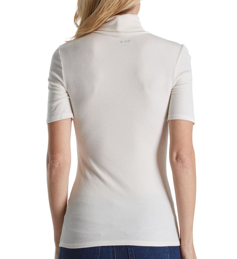 2X1 Viscose Short Sleeve Turtleneck Tee-bs