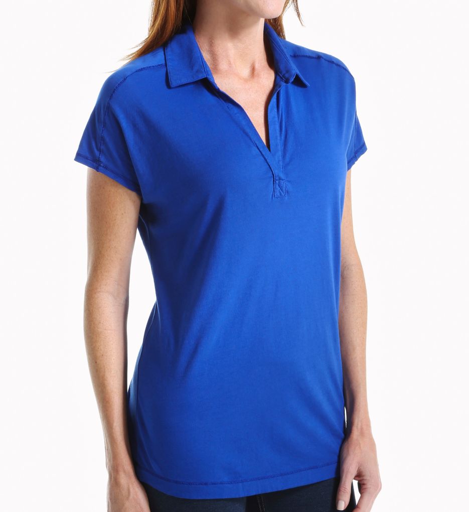 Jersey Colette Susan Cap Sleeve Polo Tee-acs