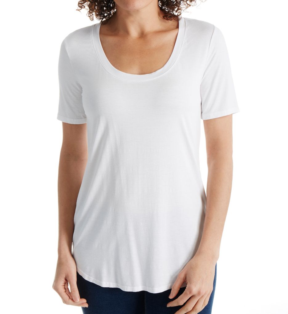 Lightweight Viscose Evelyn Short Sleeve Tunic Tee-fs