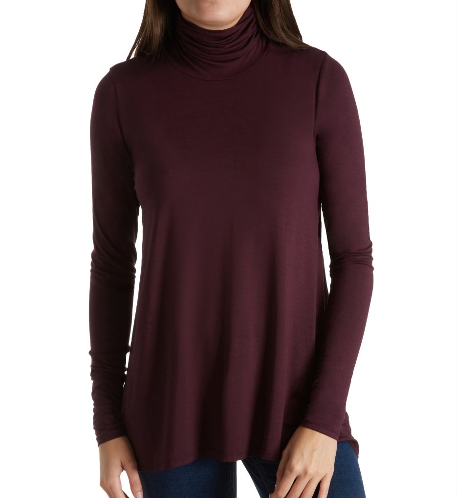 Refined Jersey Long Sleeve High Low Turtleneck-acs