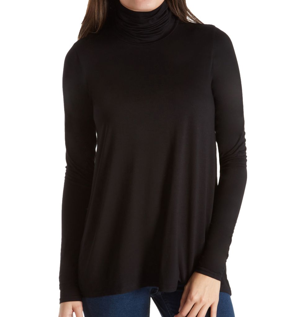 Refined Jersey Long Sleeve High Low Turtleneck-acs