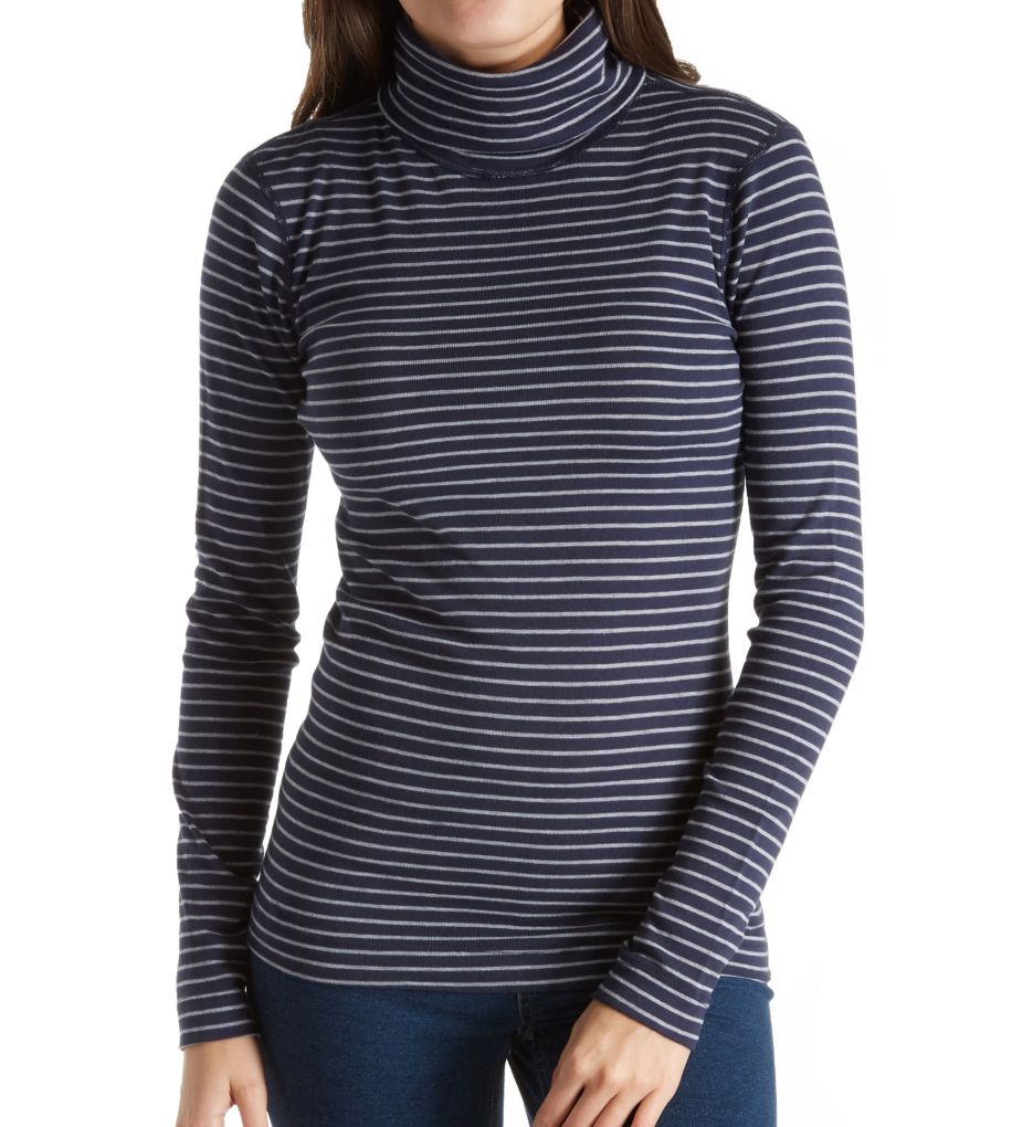 Combed Cotton Turtleneck Tahoe Stripe-acs