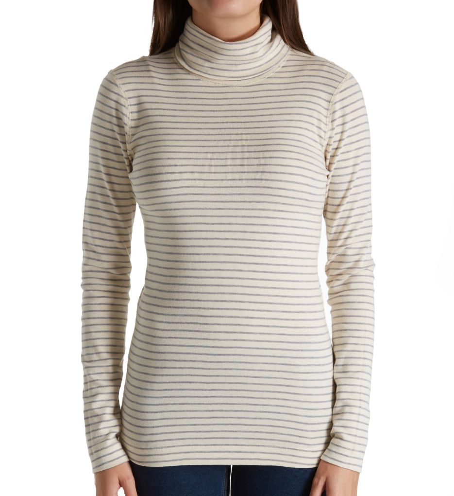 Combed Cotton Turtleneck Tahoe Stripe-fs