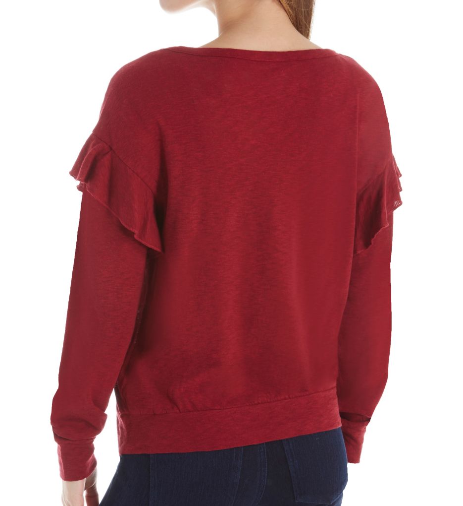 Eco Knit Long Sleeve Top with Ruffle-bs