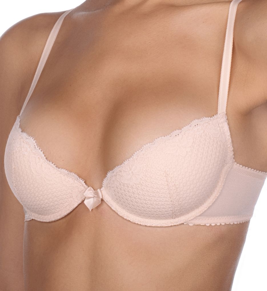 Timpa Women's Camille Mesh Plunge Bra 16801, Beige, 34A at  Women's  Clothing store