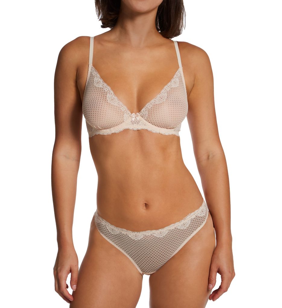 Timpa Women's Alice Lace Plunge Bra, 16541, Beige, 32D at  Women's  Clothing store