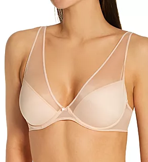 Camille Mesh Plunge Bra Beige 32B