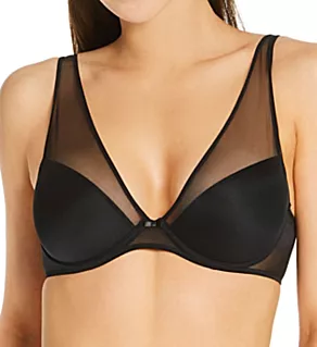 Camille Mesh Plunge Bra Black 32A