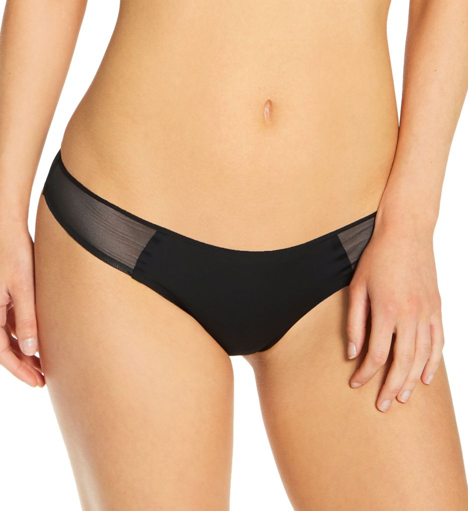 Timpa Women's Camille Mesh Thong Panty in Black | Size Large | HerRoom.com