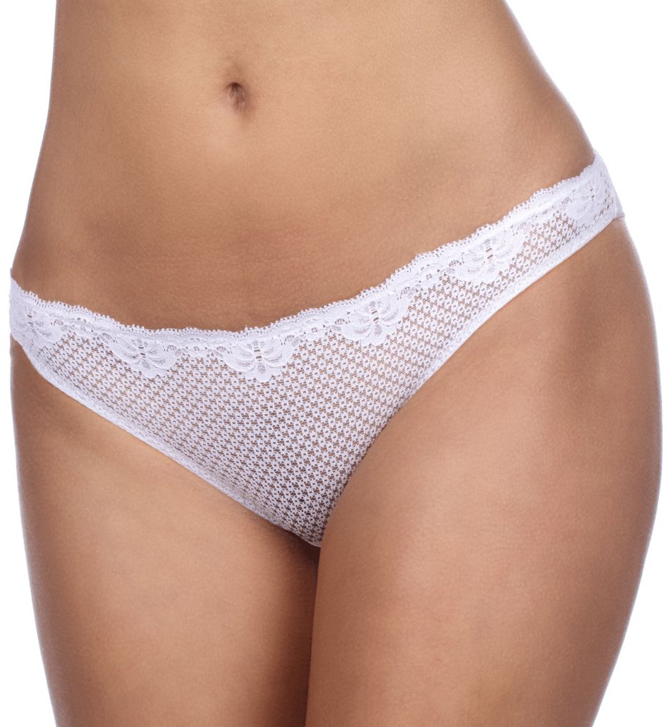 Timpa Women's Alice Lace Low Rise Bikini Panty in White | Size Large | HerRoom.com