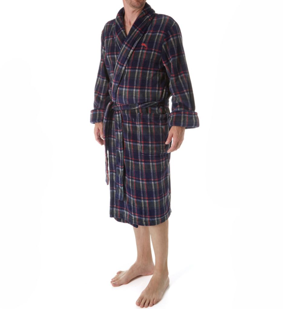 Printed Plush Plaid Robe