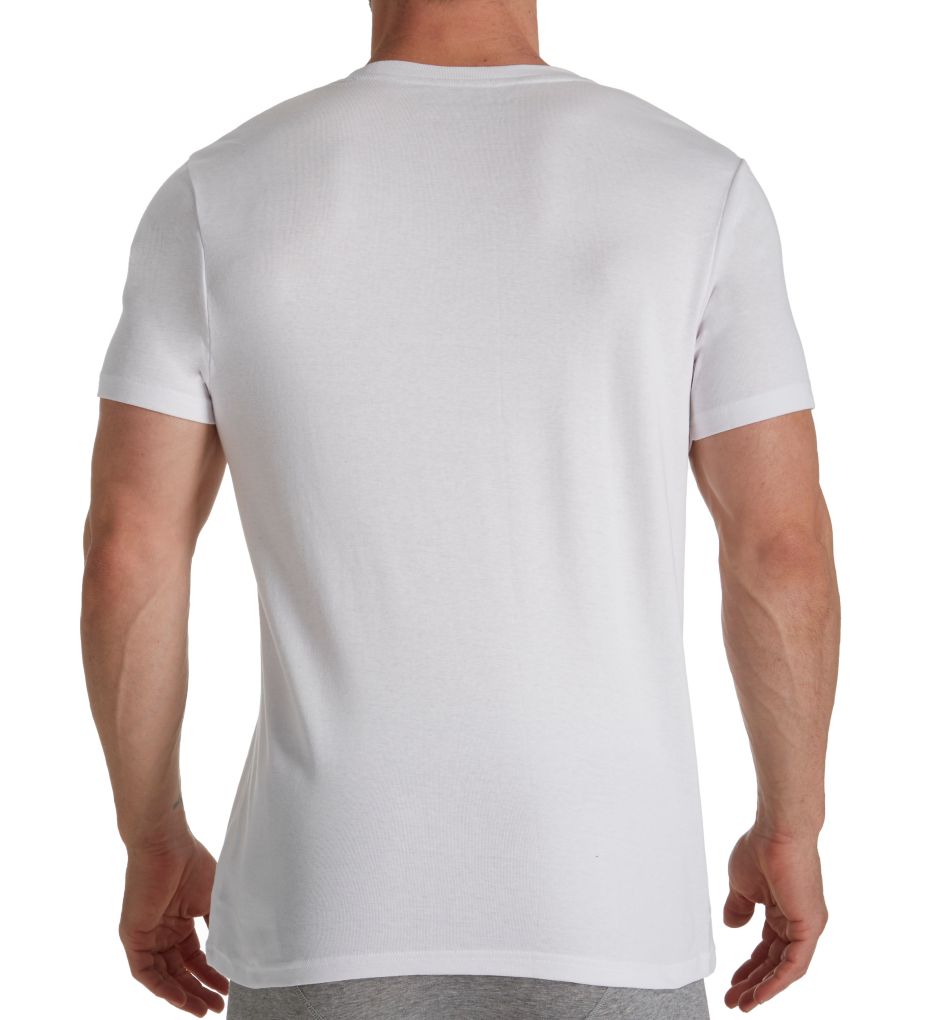 100% Cotton Ribbed Crew Neck T-Shirts - 3 Pack-bs