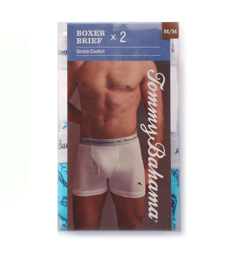 Marlin/Solid Cotton Stretch Boxer Briefs - 2 Pack-cs2