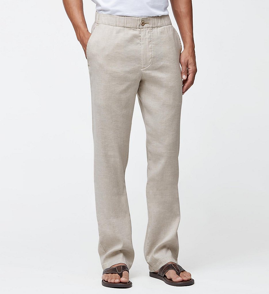 Tommy Bahama T118240 Beach Linen Drawstring Pants (Stone Khaki)