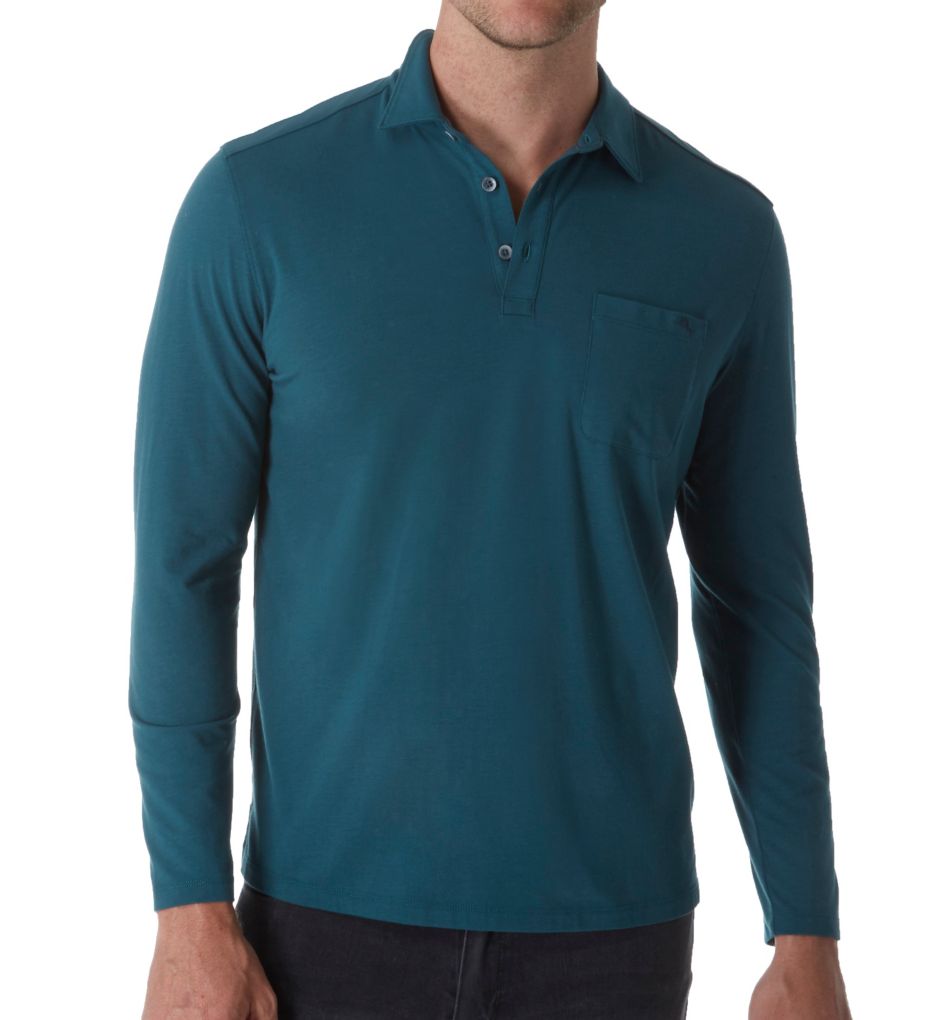 Tropical Sueded Sands Long Sleeve Polo-fs