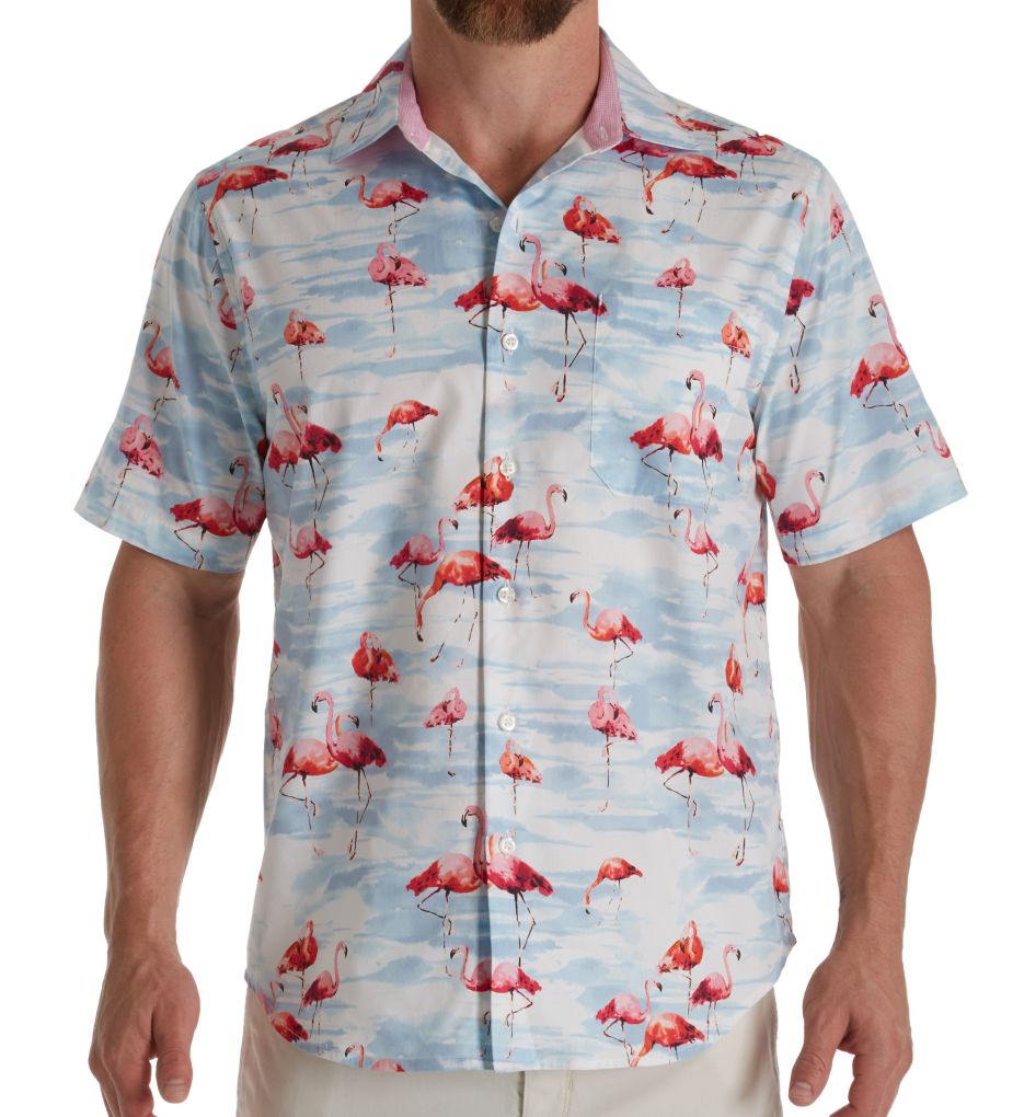 Delano Flamingo Silk Camp Shirt-fs