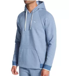 Sherpa Back Knit Hoodie Heather Blue L