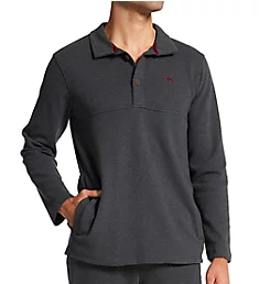 Texture Knit 1/4 Henley Long Sleeve Shirt