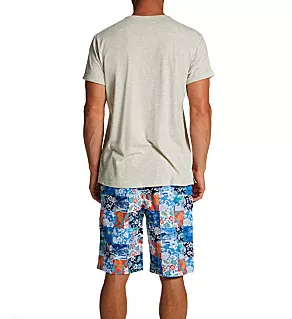 100% Cotton Printed Woven Short Set Tropw 2XL