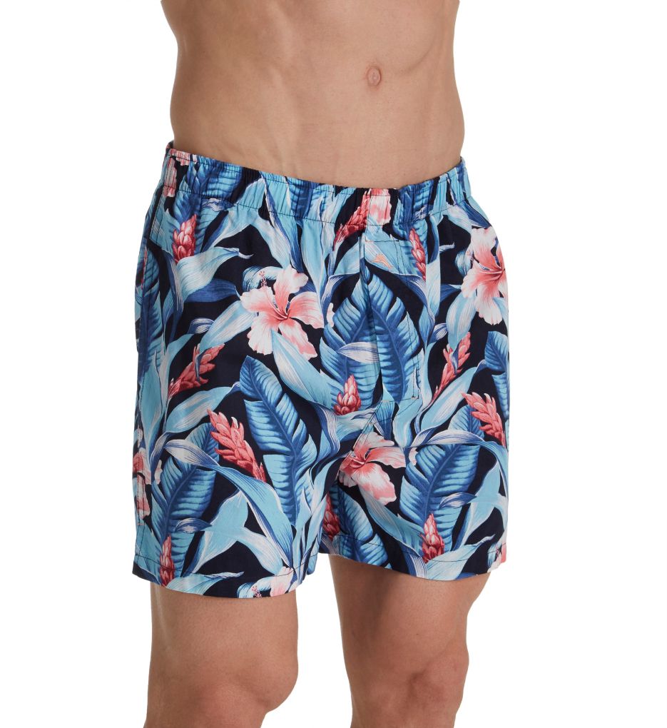 Florida Palm & Tiny Fish Woven Boxers - 2 Pack