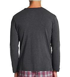 Cotton Modal Long Sleeve Knit Jersey T-Shirt Heather Charcoal M