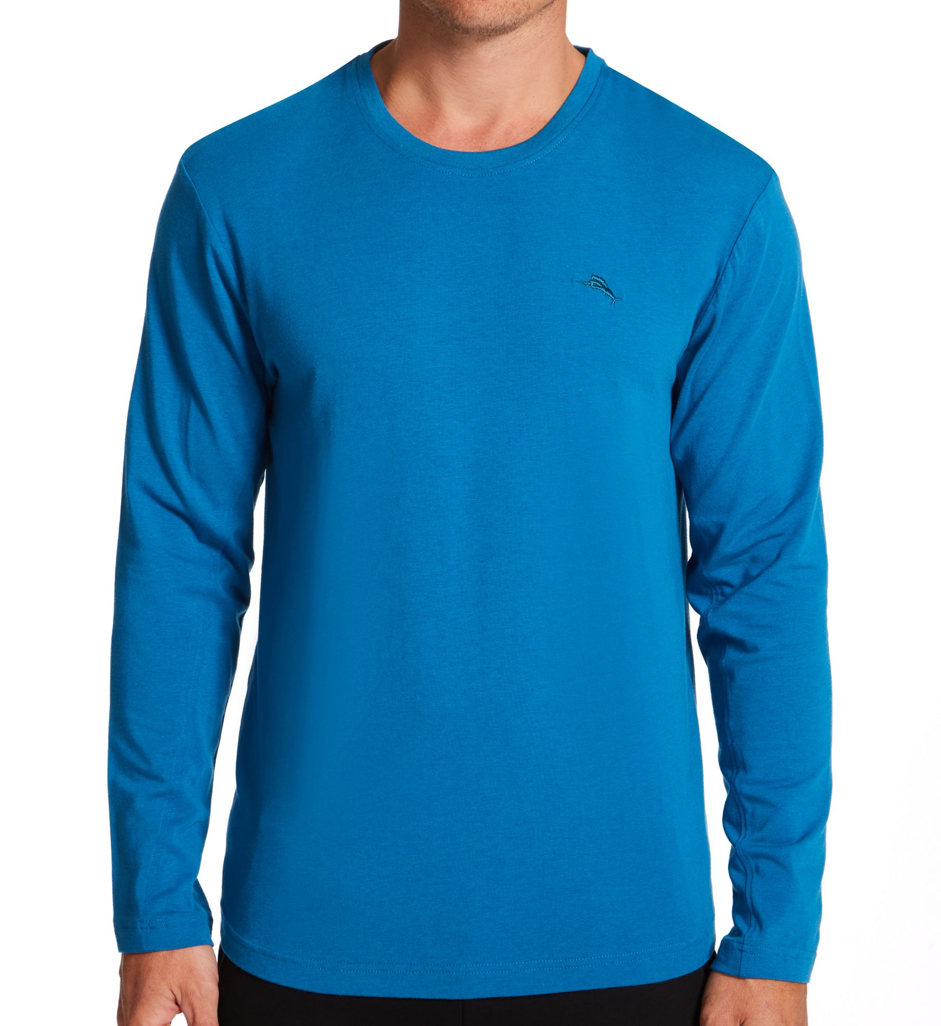 Tommy Bahama Cotton Modal Long Sleeve T-Shirt Mid Blue 2XL  - Image 1