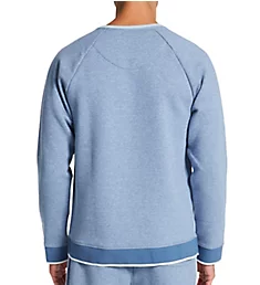 Sherpa Back Long Sleeve Knit Shirt Heather Blue 2XL
