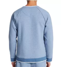 Sherpa Back Long Sleeve Knit Shirt Heather Blue 2XL