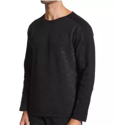 French Terry Long Sleeve Crew Neck T-Shirt Black M