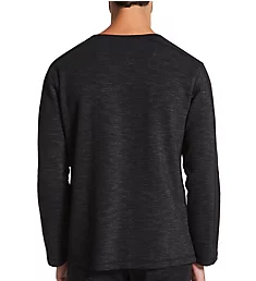 French Terry Long Sleeve Crew Neck T-Shirt Black M