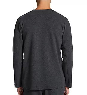 Texture Knit Long Sleeve Crew T-Shirt Heather Grey XL