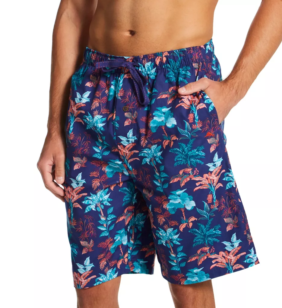 Printed 100% Cotton Lounge Short Navy Floral S