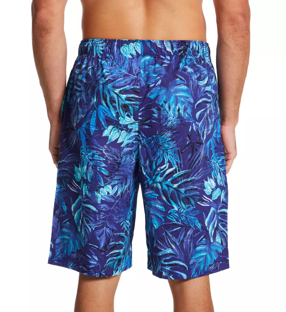 Big & Tall 100% Cotton Lounge Short Blue Leaves 3XL