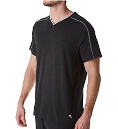 Cotton Modal Jersey V-Neck T-Shirt Black Heather M
