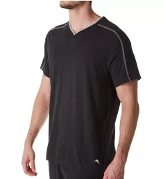 Cotton Modal Jersey V-Neck T-Shirt Black Heather L