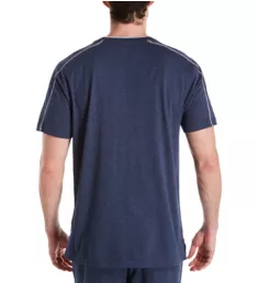 Cotton Modal Jersey V-Neck T-Shirt Heather Navy M