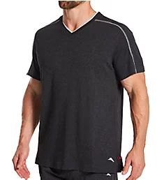 Big Man Cotton Modal Jersey Lounge T-Shirt Black Heather 1XL