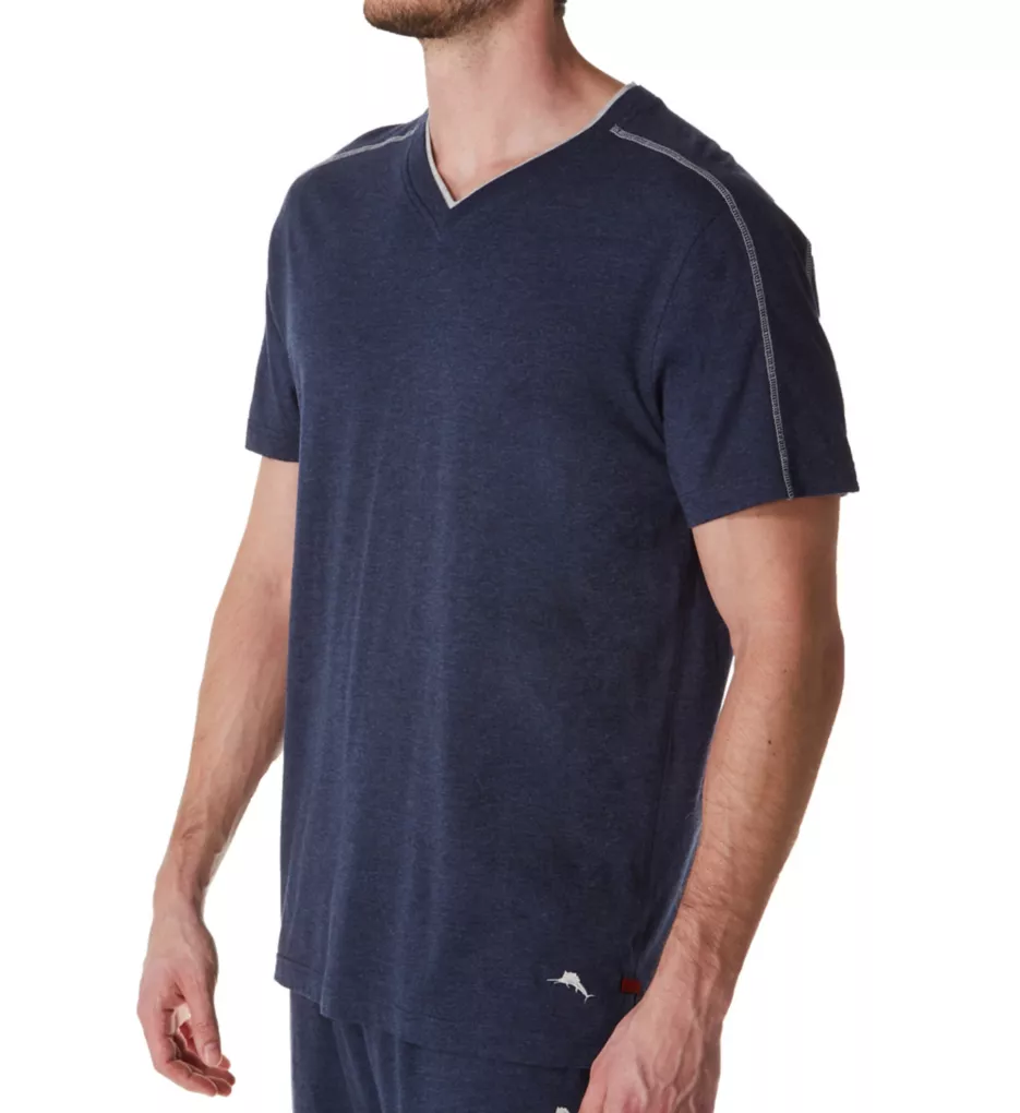 Tall Man Cotton Modal Jersey Lounge T-Shirt Heather Navy LT