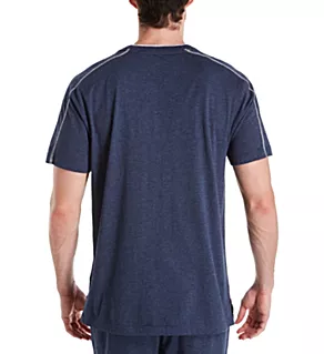 Tall Man Cotton Modal Jersey Lounge T-Shirt Heather Navy 2XLT