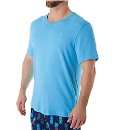 Cotton Modal Crew Neck T-Shirt Blue Curacao S