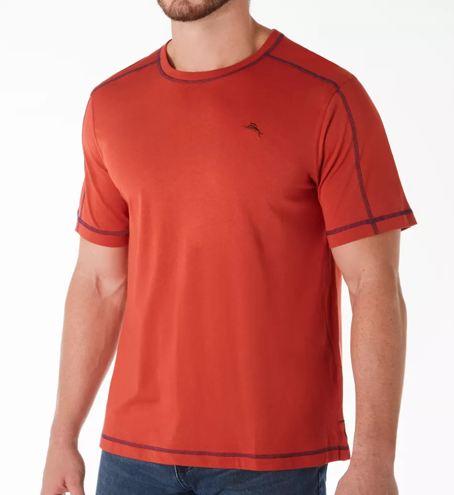 Cotton Modal Crew Neck T-Shirt Cinnabar L