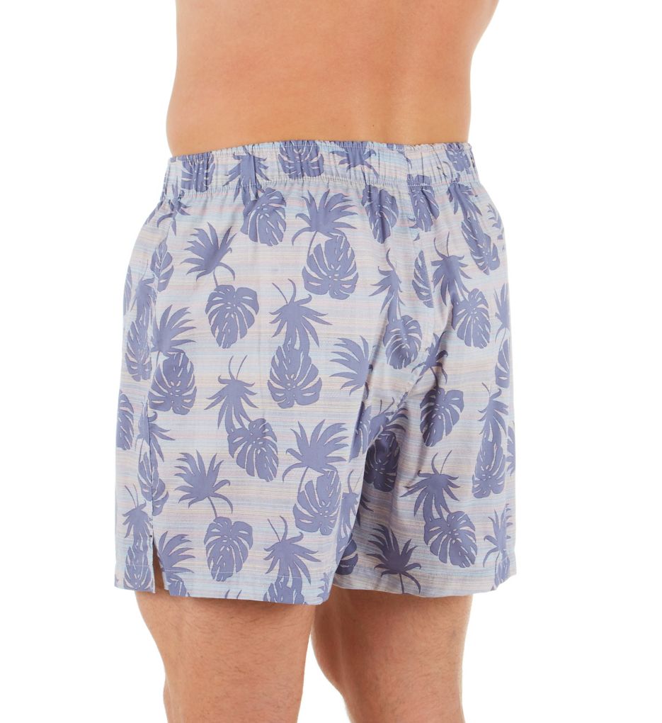 Stripe Leaves Cotton Woven Boxer