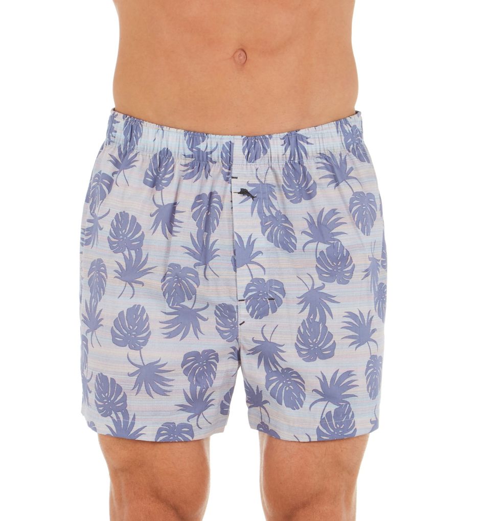 Stripe Leaves Cotton Woven Boxer-fs