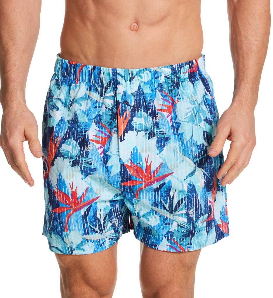 100% Cotton Seersucker Printed Woven Boxer-fs