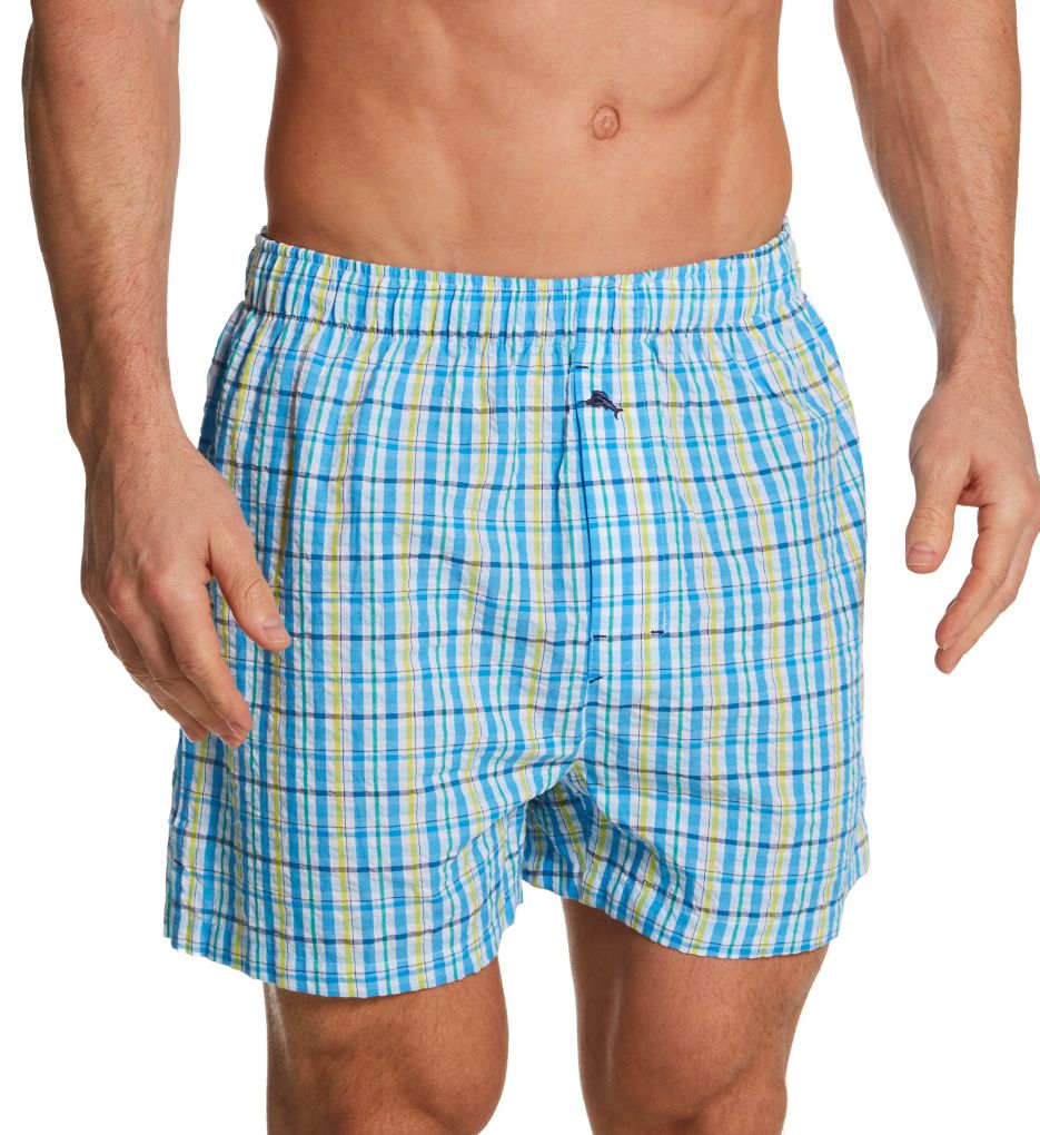 100% Cotton Seersucker Printed Woven Boxer-gs