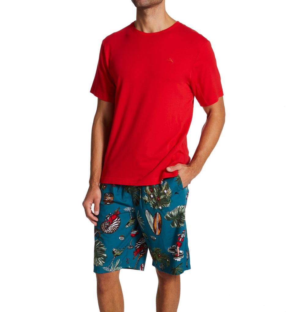 Big & Tall Cotton Woven Pajama Short Set-gs