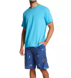 Big & Tall Crew Neck Jam PJ Set Tropical Cocktail 2XL