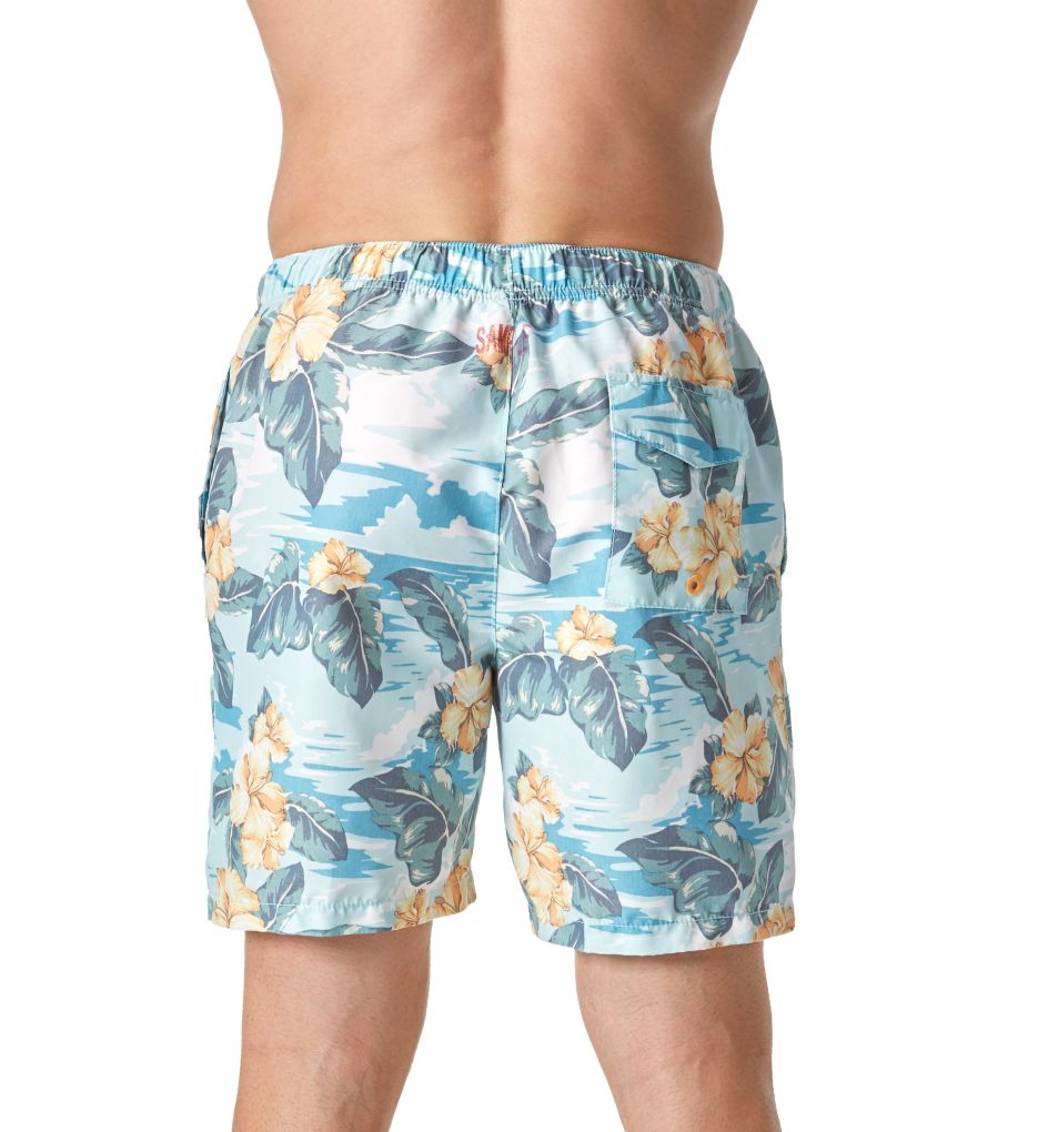 Naples Camo Tiles Full Elastic 6 Inch Swim Short-bs