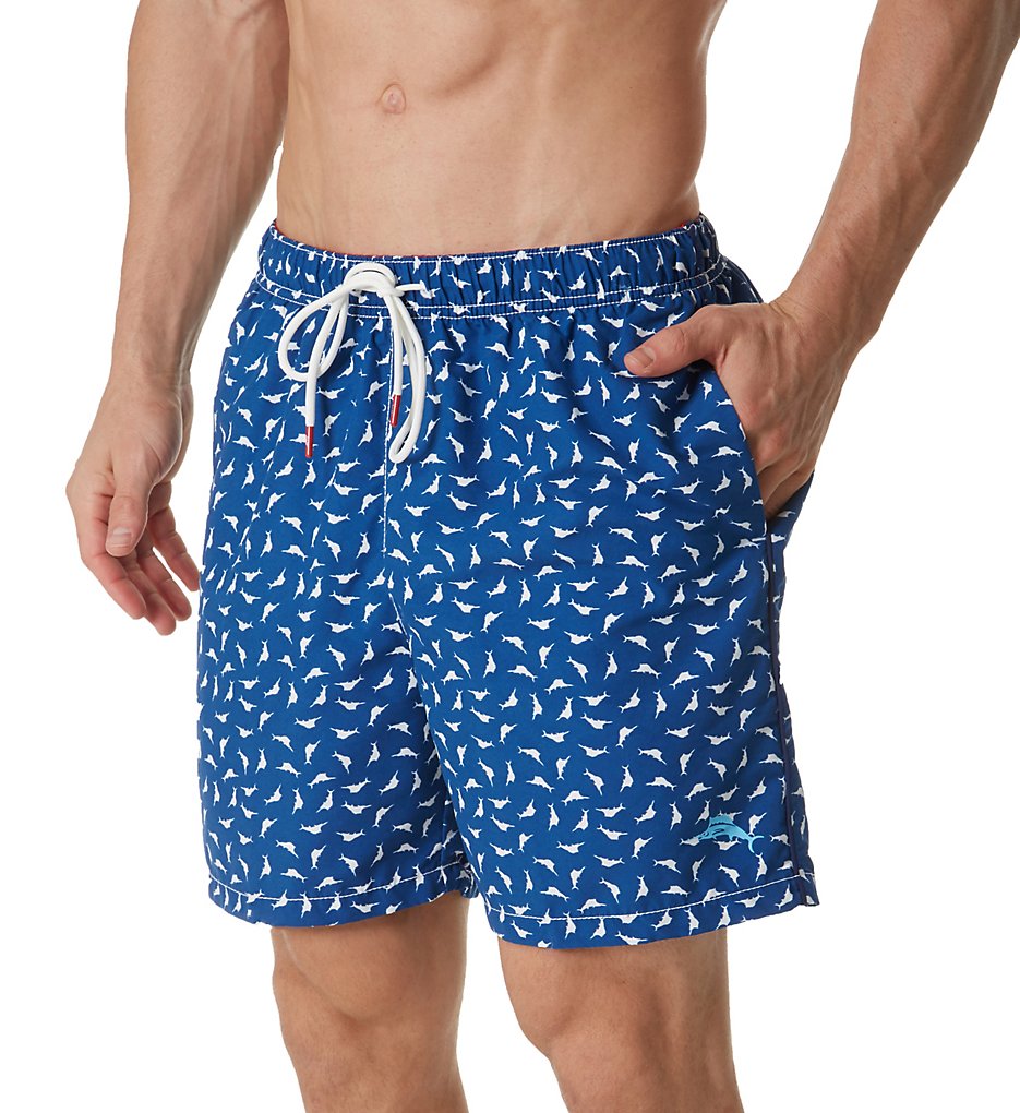 Tommy Bahama TR918712 Naples Marlin Mixer 6 Inch Swim Trunk (Galaxy Blue)